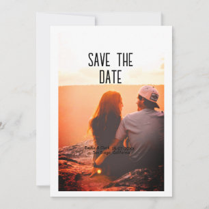 orange boho Save the Date QR Website-Namen phot hi Einladung