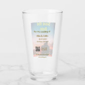 orange boho Save the Date QR Website-Namen phot hi Glas (Rückseite)