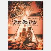 orange boho Save the Date QR Website-Namen phot hi Magnet (Vorderseite)