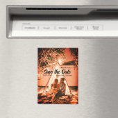 orange boho Save the Date QR Website-Namen phot hi Magnet (In Situ (Geschirrspüler))