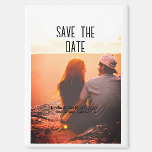 orange boho Save the Date QR Website-Namen phot hi Magnet