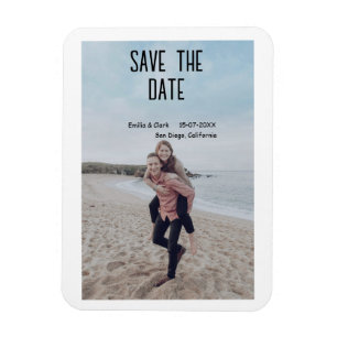 orange boho Save the Date QR Website-Namen phot hi Magnet