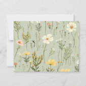 Orange Boho Spring Wildblume Pattern Script Mitteilungskarte (Rückseite)