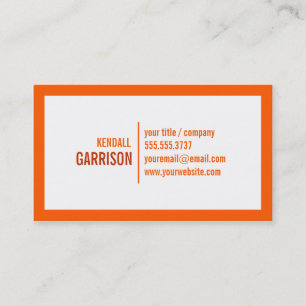 Orange Bold Border Business Card Visitenkarte