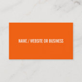 Orange Bold Border Business Card Visitenkarte (Rückseite)