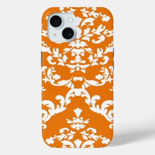 Orange Bold Damask @ Emporiomoffa iPhone 15 Hülle