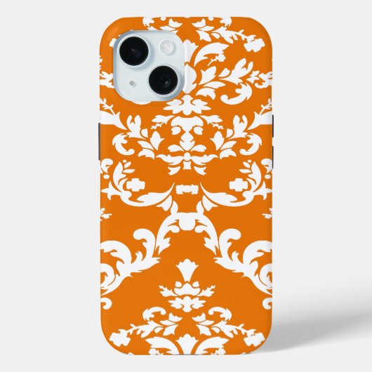 Orange Bold Damask @ Emporiomoffa Case-Mate iPhone Hülle (Rückseite)