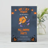 Orange Bold Halloween-Party Einladung (Stehend Vorderseite)