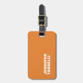 Orange Bold Minimalistisch Modern Elegant Beruflic Gepäckanhänger (Vorderseite vertikal)