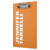 Orange Bold Minimalistisch Modern Elegant Beruflic Klemmbrett (Links)