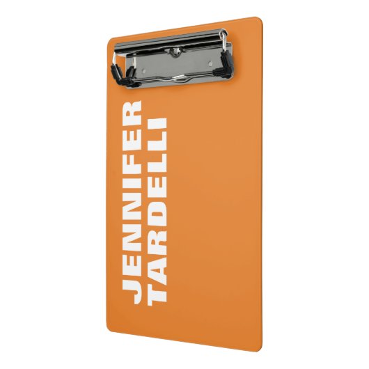 Orange Bold Minimalistisch Modern Elegant Beruflic Mini Klemmbrett (Gewinkelt2)