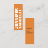 Orange Bold Minimalistisch Modern Elegant Beruflic Mini Visitenkarte (Vorne/Hinten)