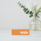 Orange Bold Minimalistisch Modern Elegant Beruflic Mini Visitenkarte (Stehend Vorderseite)
