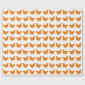 Orange Bold Mod Butterflies Geschenkpapier (Flach)
