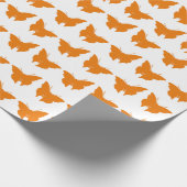 Orange Bold Mod Butterflies Geschenkpapier (Ecke)