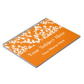 Orange Bold Mod Damask mit benutzerdefiniertem Tex Notizblock (Linke Seite)