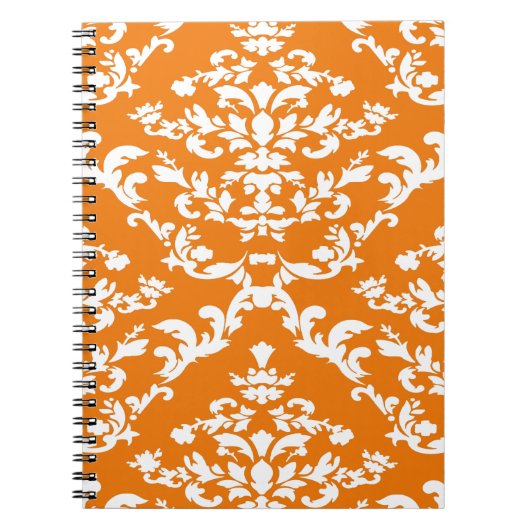 Orange Bold Mod Damask Notizblock (Vorderseite)