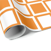 Orange Bold Mod Squares Geschenkpapier (Rolleneckpunkt)