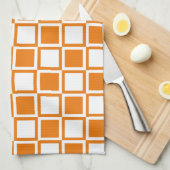 Orange Bold Mod Squares Geschirrtuch (Viertel Falte)
