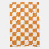 Orange Bold Mod Squares Geschirrtuch (Vertikal)
