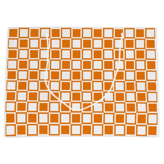 Orange Bold Mod Squares Große Geschenktüte (Vorderseite)