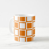 Orange Bold Mod Squares Kaffeetasse (Vorderseite Links)