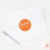 Orange | Bold Script-Abschluss Runder Aufkleber (Umschlag)