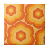Orange Bold Y2K Wildblume Lebhafte Frühjahrsdekor Fliese (Vorderseite)