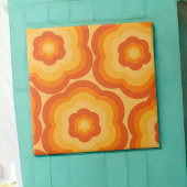 Orange Bold Y2K Wildblume Lebhafte Frühjahrsdekor Fliese