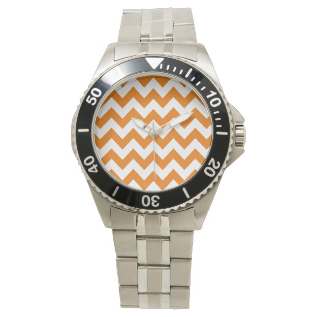 Orange Bold Zickzack Armbanduhr (Vorderseite)