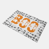 Orange Boo Halloween Spooky Skull Pattern Fußmatte (Schrägansicht)