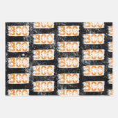 Orange Boo Halloween Spooky Skull Pattern Geschenkpapier Set (Vorderseite 3)