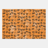 Orange Boo Halloween Spooky Skull Pattern Geschenkpapier Set (Vorderseite 2)