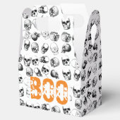Orange Boo Halloween Spooky Skull Pattern Geschenkschachtel (Geöffnet)