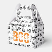 Orange Boo Halloween Spooky Skull Pattern Geschenkschachtel (Vorderseite)