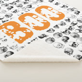 Orange Boo Halloween Spooky Skull Pattern Sherpadecke (3/4)