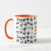 Orange Boo Halloween Spooky Skull Pattern Tasse (Links)