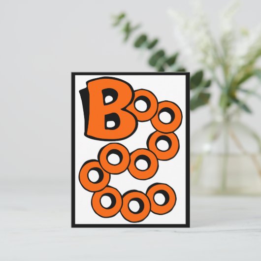 Orange Boo Postkarte (Stehend Vorderseite)