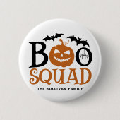 Orange Boo Squad Spooky Letween Halloween Button (Vorderseite)