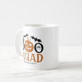 Orange Boo Squad Spooky Letween Halloween Kaffeetasse (Vorderseite Links)