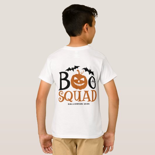 Orange Boo Squad Spooky Letween Halloween T-Shirt (Schwarz voll)