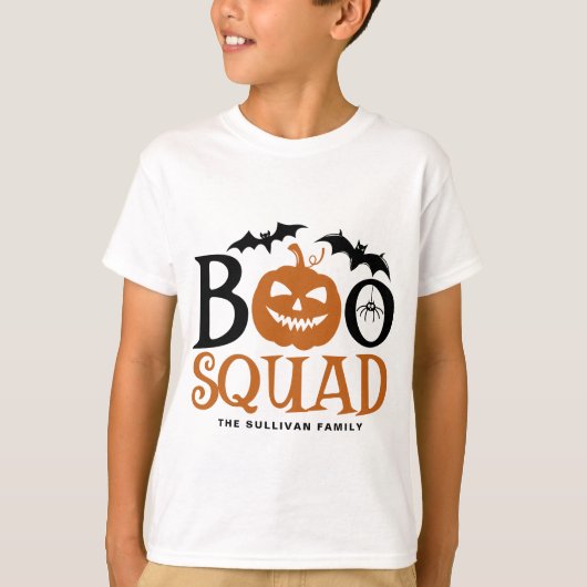 Orange Boo Squad Spooky Letween Halloween T-Shirt (Vorderseite)