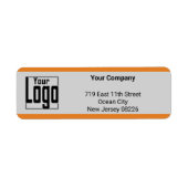 Orange Border Logo Company Grau Rücksendeadresse (Vorne)