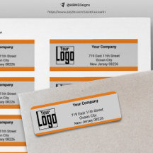 Orange Border Logo Company Grau Rücksendeadresse