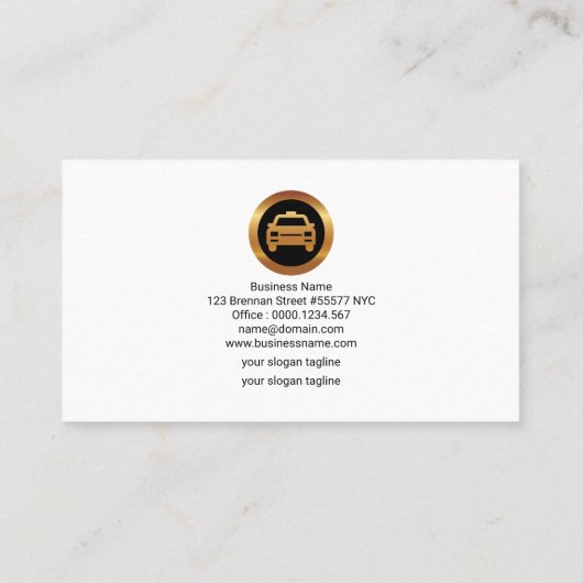 Orange Border Transport Routes Taxi Fahrer Visitenkarte (Rückseite)