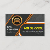 Orange Border Transport Routes Taxi Fahrer Visitenkarte (Vorderseite)