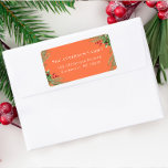 Orange Botanic Christmas Address Adressaufkleber<br><div class="desc">Kundenspezifisch, Weihnachten, Orange, Grün, Rot, Klassisch, Rustikal, Feierliche Adresslisten. Ideal für Ihre elegante Winterhochzeit oder Weihnachtsgeschenk. Lassen Sie sich von unseren aufbereitbaren Weihnachtsadressen-Etiketten abheben, die ein zeitloses, rustikales Design mit eleganten Script-Schriftart und leafy-Akzenten bieten. Schnell & einfach: Personalisieren Sie das Label mit Ihrem Namen und Ihrer Adresse in wenigen Sekunden....</div>
