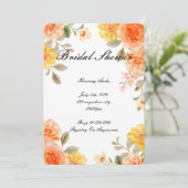 ORANGE BOTANICAL BRIDAL SHOWING INVITATION SAVE THE DATE (Stehend Vorderseite)