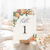 Orange Botanical Citrus Mode Wedding Tischnummer