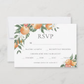 Orange Botanical Citrus Modern Wedding RSVP Einladung (Vorderseite)
